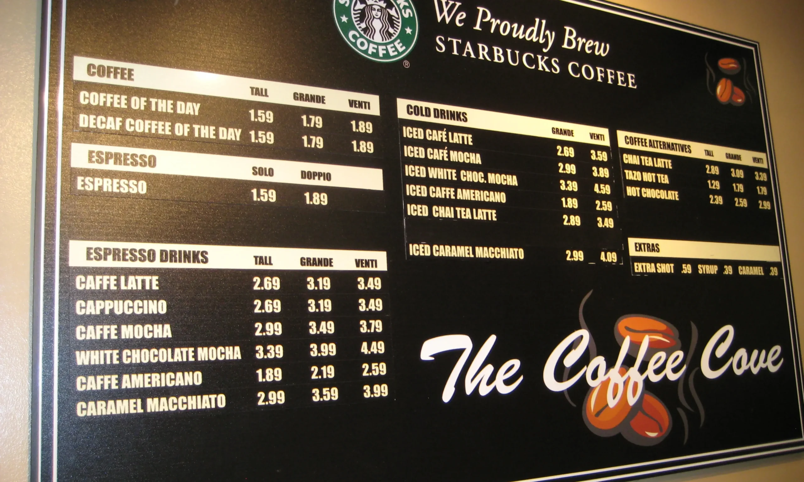 starbucks menu